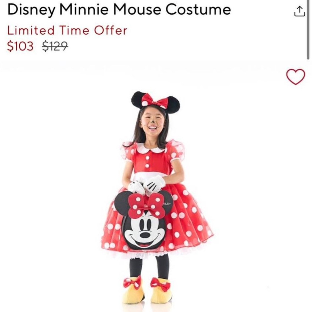 Pottery Barn Kids Minnie Mouse Disney Costume